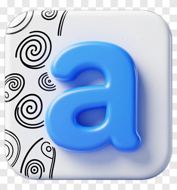 Blue Letter A With Swirls Background PNG