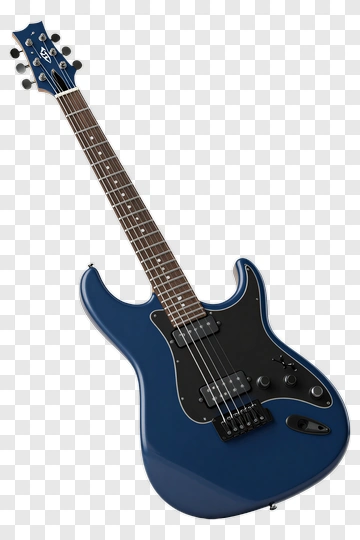 Electric Guitar With Blue Finish PNG