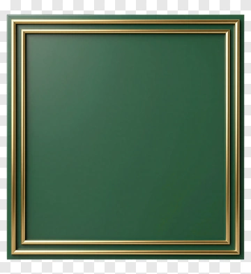 Green Picture Frame With Gold Trim PNG