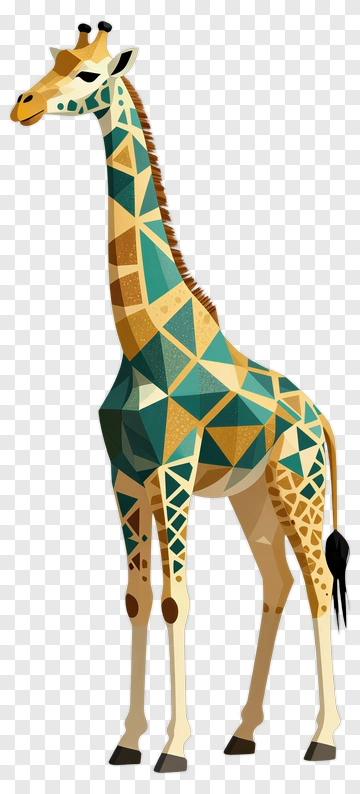 Geometric Giraffe PNG