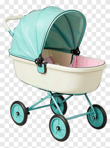 Vintage Baby Doll Stroller PNG
