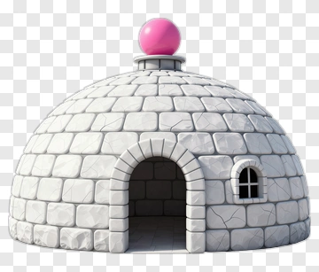 Cartoon Igloo With A Pink Dome PNG