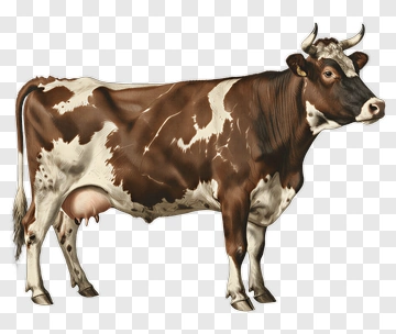 Brown And White Dairy Cow PNG