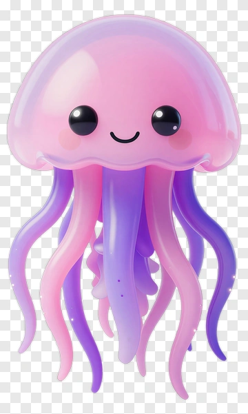 Cute Cartoon Jellyfish PNG