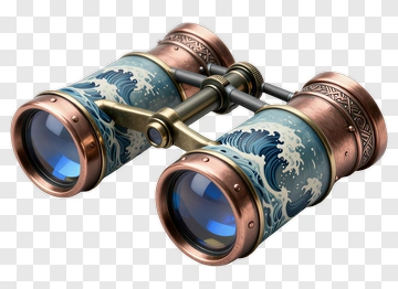Decorative Binoculars With Wave Design PNG