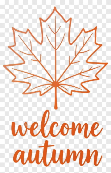 Welcome Autumn Leaf Design PNG