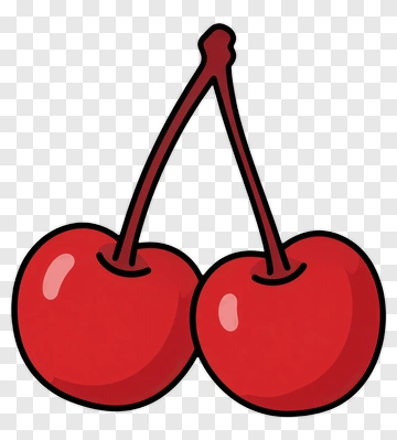 Cartoon Red Cherries PNG
