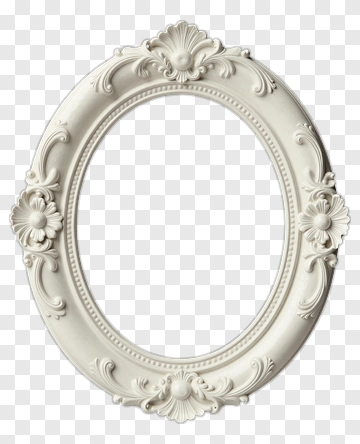 Ornate White Picture Frame PNG