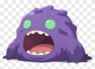 Cartoon Monster With Green Eyes PNG