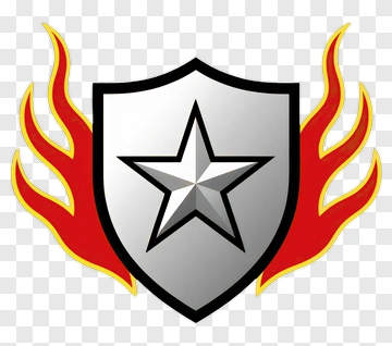 Shield With Star And Flames PNG