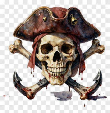 Pirate Skull And Crossbones With Hat PNG
