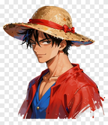 Cartoon Character Wearing A Straw Hat PNG