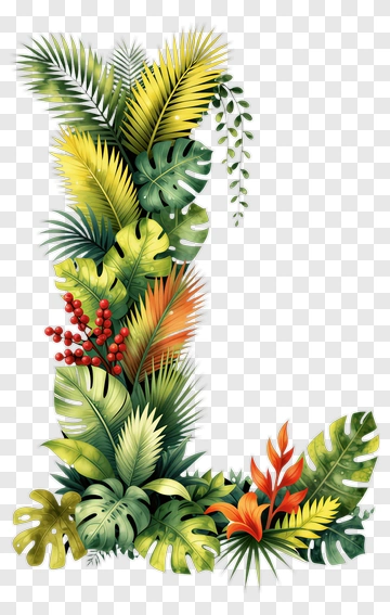 Tropical Plant Arrangement PNG
