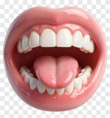 Open Mouth With Visible Teeth And Tongue PNG