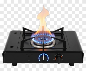 Portable Gas Stove With Flame PNG