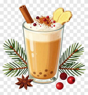 Spiced Holiday Drink With Ginger And Cinnamon PNG
