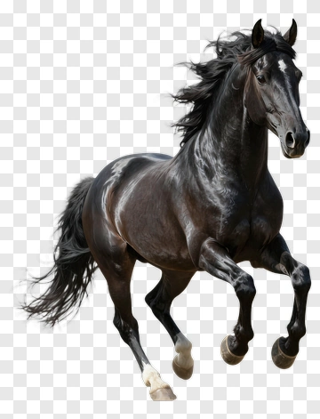 Black Horse Running PNG