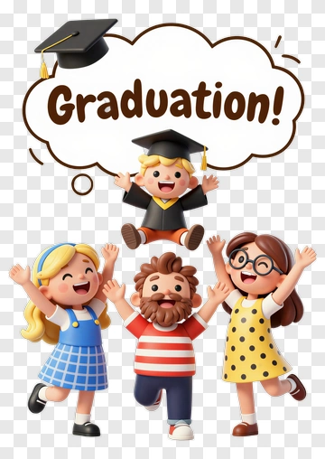 Graduation Celebration With Happy Children PNG