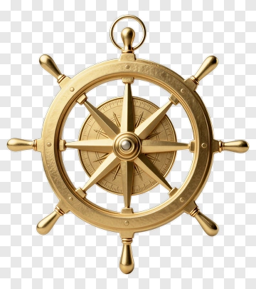 Golden Ship's Wheel PNG