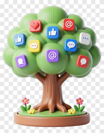 Social Media Interaction Tree PNG