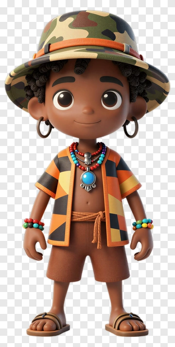 3D Boy Wearing Colorful Summer Outfit PNG