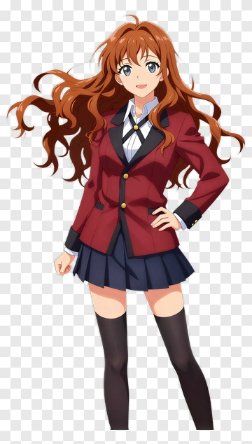 Anime Girl In School Uniform PNG