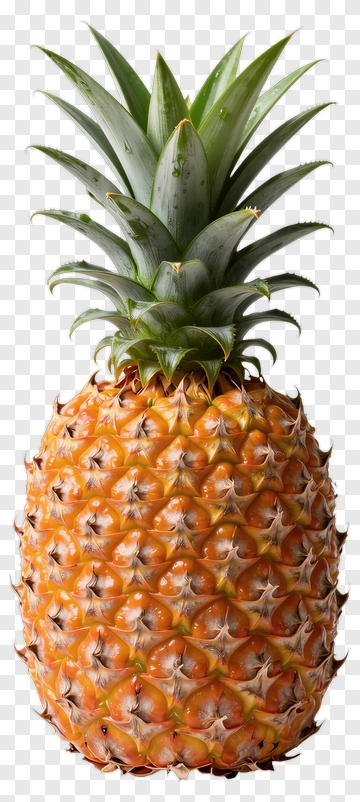 Pineapple With Green Leaves PNG
