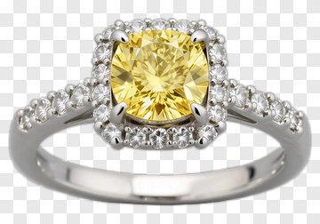 Yellow Diamond Engagement Ring PNG