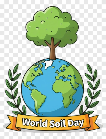 Cartoon Earth With Tree For World Soil Day PNG