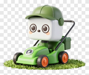 Cartoon Lawn Mower Character PNG
