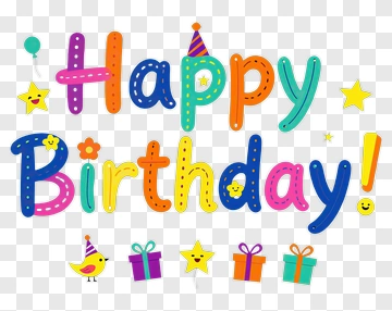 Colorful Happy Birthday Greeting PNG