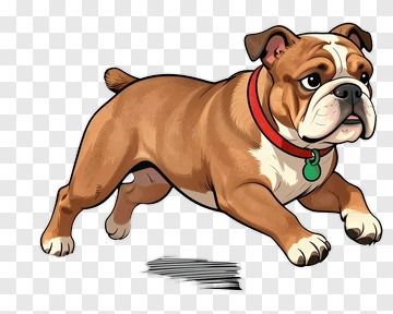 Cartoon Bulldog Running PNG