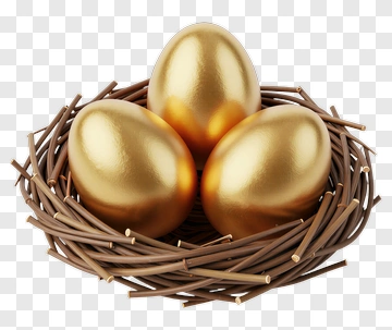 Golden Eggs In A Nest PNG