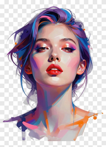 Colorful Portrait Of A Woman PNG