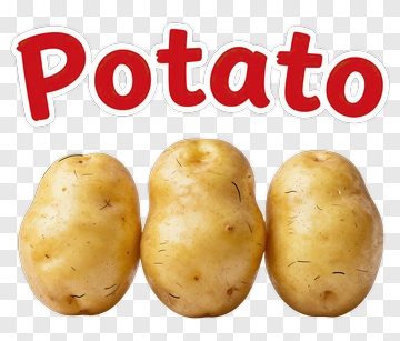Three Potatoes With Visible Text PNG