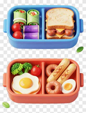 Colorful Bento Box With Varied Food Items PNG