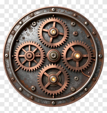 Copper Gears In A Mechanical Design PNG
