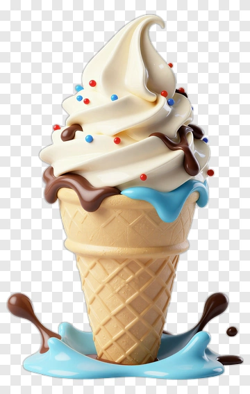 Ice Cream Cone With Chocolate And Sprinkles PNG