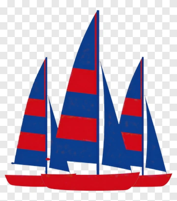 Sailboats With Red And Blue Sails PNG