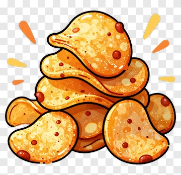 Colorful Pile Of Potato Chips PNG