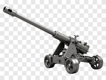 Artillery Cannon On Wheels PNG