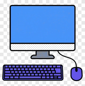 Computer Monitor And Keyboard PNG