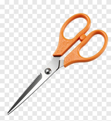Orange Scissors With Serrated Edge PNG