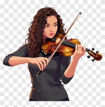 Woman Playing Violin PNG