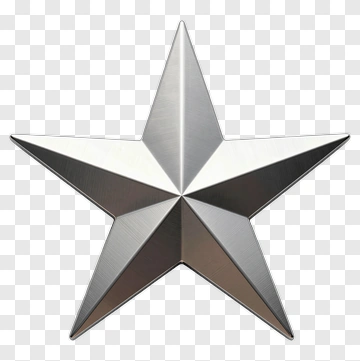 3D Silver Star PNG