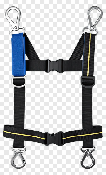 Safety Harness With Metal Clips PNG