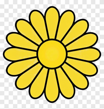 Yellow Flower With Petals PNG