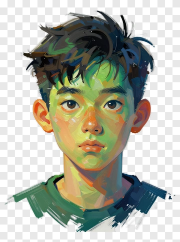 Portrait Of A Young Boy With Expressive Eyes PNG