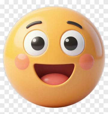Cartoon Smiley Face With Big Eyes PNG