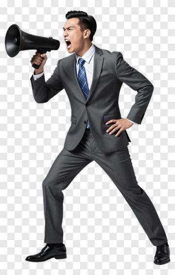 Businessman Holding A Megaphone PNG
